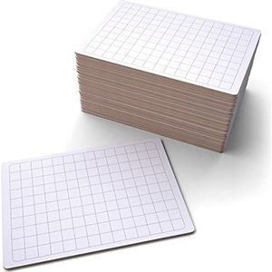 Show-me GFB30 Gridded 'Rigid' whiteboards - laptopborden met rasterpleinen voor droogvegen en whiteboardpennen - klasse kit ideaal voor scholen en onderwijs (Pack van 30)