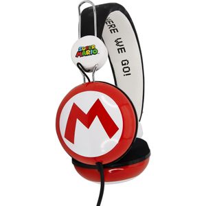 OTL Technologies TWEEN Super Mario Icon Core hoofdtelefoon voor kinderen (gevoerde hoofdband, volume beperkt tot 85dB, kleurrijk design, gemengd) rood/wit