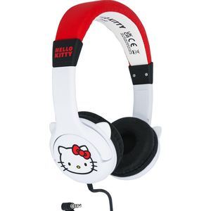 OTL Technologies HK1180 Hello Kitty Kids bedrade hoofdtelefoon met oren in rood en wit
