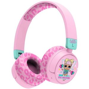 OTL Technologies LOL Surprise draadloze hoofdtelefoon met ouderlijke volumeregeling en audiodeelkabel