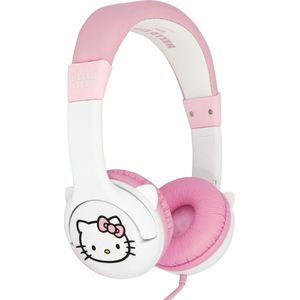 Hello Kitty - kinderkoptelefoon - met oortjes - volumebegrenzing - verstelbaar (roze/wit)