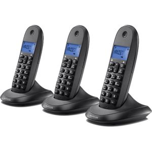 Draadloze telefoon Motorola C1003LB+ Trio (3 Pcs) Blauw Zwart