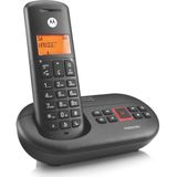Motorola - Dect E211 - Draadloze Telefoon - Zwart-Wit - Inclusief Oproepblokkering