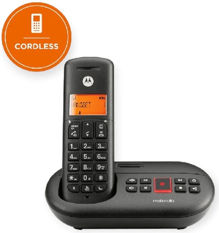 Motorola - Dect E211 - Draadloze Telefoon - Zwart-Wit - Inclusief Oproepblokkering