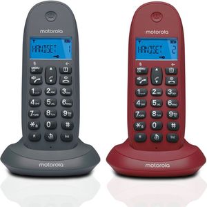 Motorola - C1002 Draadloze Vaste Telefoon - 2 Eenheden - Zwart - Inclusief Handsfree