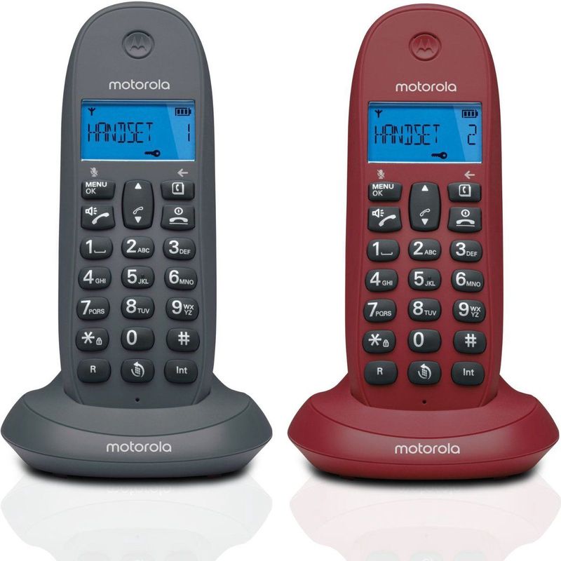 Motorola - C1002 Draadloze Vaste Telefoon - 2 Eenheden - Zwart - Inclusief Handsfree