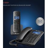 Motorola - C4201 - Huistelefoon - Zwart - Bedraad en Draadloos - Nummerweergave