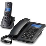 Motorola Voice - C4201 vaste telefoon met digitale draadloze handset, noodmodus, oproepdoorschakeling, verlicht display, telefoonboek voor 50 namen/nummers, handsfree bellen