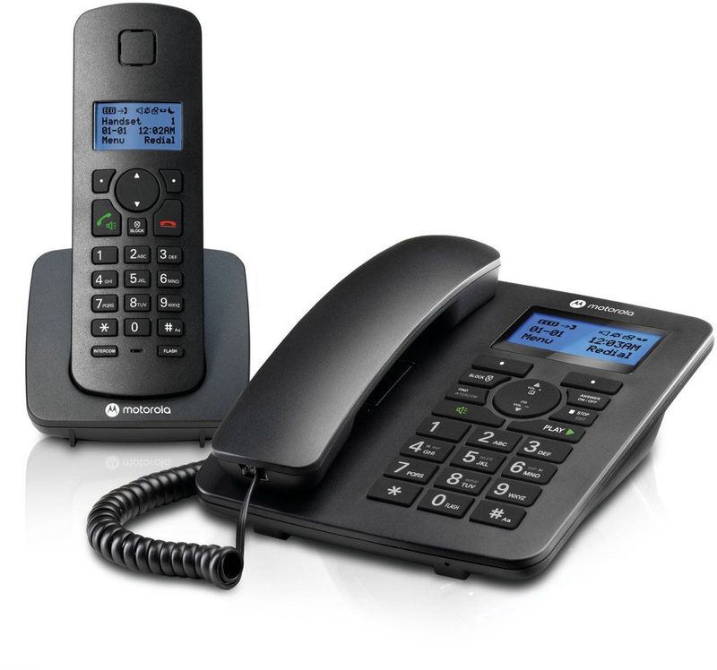 Motorola - C4201 - Huistelefoon - Zwart - Bedraad en Draadloos - Nummerweergave