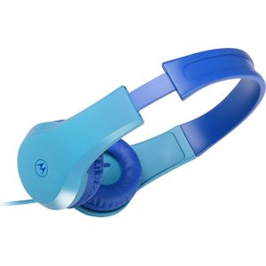 Motorola Sound Kinderkoptelefoon - MOTO JR200 BLU - Draadgebonden koptelefoon - Volumebegrenzing tot 85dB - Met audiosplitter - BPA-vrij - Vanaf 3 jaar