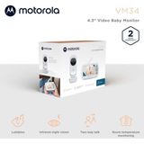 Motorola Nursery Babyfoon - met Camera - VM34 - 4.3-Inch Kleurendisplay - Infrarood Nachtzicht - Terugspreekfunctie - Slaapliedjes