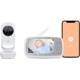 Motorola VM44 Connect Baby Monitor - Babyfoon met Camera - Wi-Fi - met App - HD Videostreaming - 2 Weg Communicatie - Infrarood Nachtzicht - Bereik tot 300 M - Wit