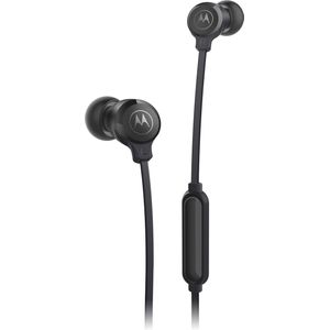 Motorola Sound Earbuds 3-S In-ear hoofdtelefoon met microfoon, anti-tangle-kabel, diepe bas en ergonomisch design met comfortabele pasvorm, 3,5 mm, zwart