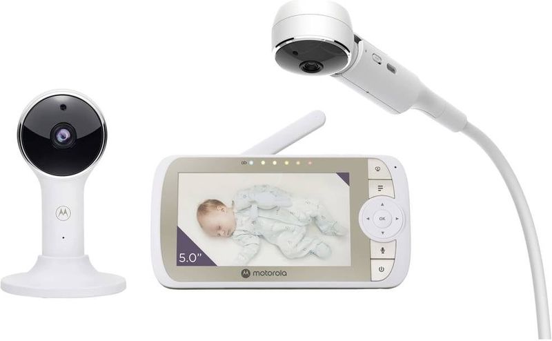 Motorola - VM65X - Baby Videomonitor - Wit - 5 Inch 1080p Wi-Fi