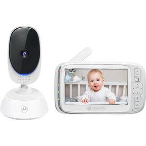 Motorola Nursery VM75 Babybewakingscamera - Babyfoon met 5 inch ouderunit - Babycamera met nachtzicht, digitale zoom, tweerichtingscommunicatie en slaapliedjes