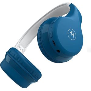 Motorola Sound Kinderkoptelefoon - MOTO JR300 - Hoofdtelefoon Kinderen - Volumebegrenzing - Audiosplitter - BPA-Vrij - Vanaf 3 Jaar - Blauw/Grijs (Nederlands)