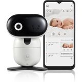Motorola Nursery PIP1010 Con Babyfoon - Baby Camera - Bedienen met Motorola Nursery App - Kantelen, Draaien en Inzoomen - Nachtzicht, Twee-Weg Communicatie, Slaapliedjes en Meer - Wit
