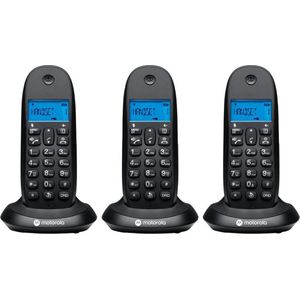 Motorola - C1003cb+ Dect Trio - Huistelefoon - Zwart - Draadloos