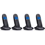 Motorola - Quattro - Draadloze Telefoon - Zwart - Set van 4