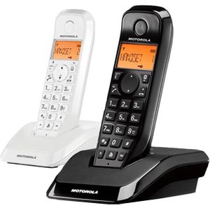 Motorola Draadloze Telefoon S1202 Dect Duo Mix Black&white (s1202wb)