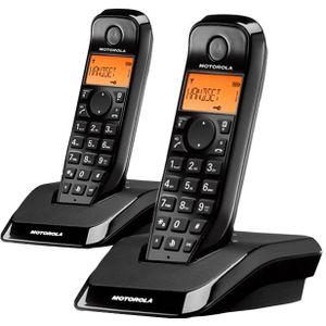 Motorola S12 Duo DECT-telefoon Nummerherkenning Zwart