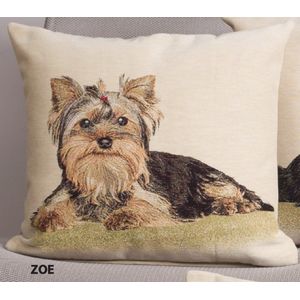 Kussenhoes – luxe gobelinstof – Zoe – Hond – Yorkshire Terrier