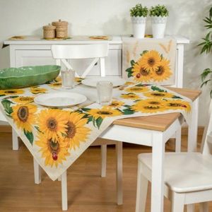 Tafelkleed - luxe gobelin - Zonnebloem - Vierkant 100 x 100