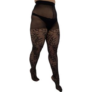 Leaf Pattern Sheer Curvy Tights