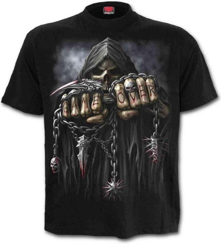 Spiral - Game Over - T-shirt - Zwart - 100% Katoen - Regular Pasvorm