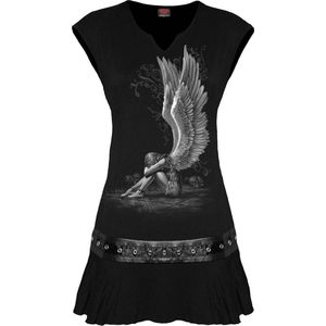 Spiral - Enslaved Angel - mini-jurk zwart met klinknagels band, zwart.