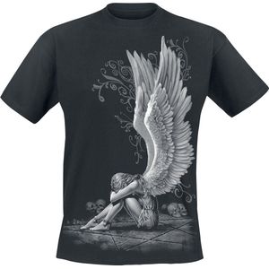 Spiral - T-shirt - Zwart - Katoen - Enslaved Angel Print