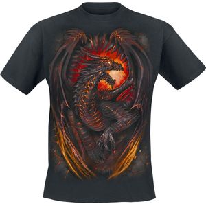 Spiral Heren Tshirt- DRAGON FURNACE Zwart