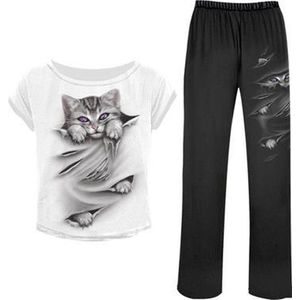 Spiral - Dames - HELDERE OGEN - 4st Gothic Pyjama Set, Zwart, XXL