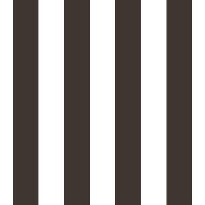 Deauville - Brede Strepen - Vliesbehang - Behang - Muurdecoratie - Zwart - 0,53 x 10,05