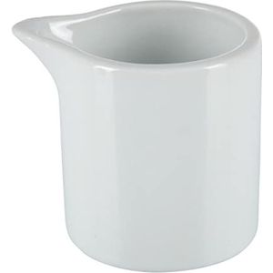 Olympia Melkpot, 57 ml (6 stuks), wit porselein, kannen met rechte rand, ideaal voor melk, room, sauzen, sauzen, vaatwasmachinebestendig, magnetron, CB704