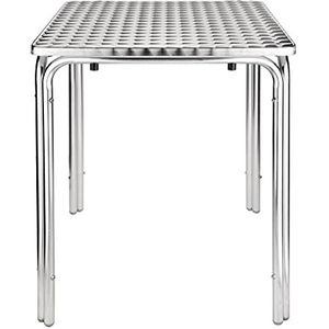 Bolero Stapelbare vierkante tafel, 600 mm, aluminium frame, roestvrijstalen plaat, afmetingen: 720 (H) x 600 (B) x 600 (D), CG837