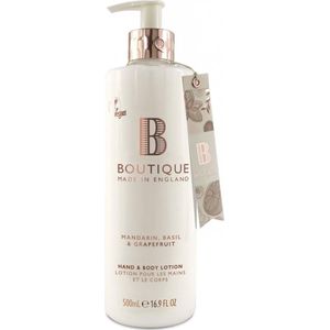 Boutique Mandarin, Basil & Grapefruit Hand & Body Lotion, Hydrates and Nourishes Skin, Leaves Skin Soft and Supple 500ml