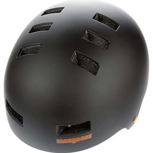 Mongoose Urban Harde helm voor kinderen en volwassenen, voor scooter, BMX, fietsen en skateboard, mannen en vrouwen, kinderen vanaf 8 jaar, zwart/oranje, L/60-62 cm