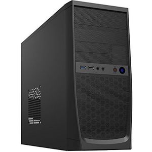 CiT Elite Micro PC-hoes, M-ATX, 500W PSU inbegrepen, 80 mm achterventilator inbegrepen, 1 x USB3.0 en 1 x USB2.0, budgetvriendelijke zakelijke en kantooroplossing | Zwart