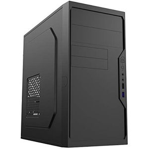 CiT Werk PC-hoes, micro-ATX, minimalistisch ontwerp, ruim interieur, ruimte om drie ventilatoren te monteren, twee USB-poorten inbegrepen, een hoogwaardig chassis voor thuis- en kantooromgevingen |