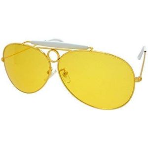 Fear Loathing Depp Style zonnebril, gouden frame/gele lens, Geel, Eén maat
