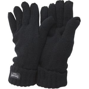 Floso Dames/Dames Dunne Wintergebreide Handschoenen (3M 40g)  (Zwart)