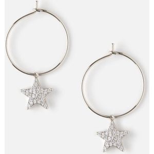 Orelia - Oorringen - Zilverkleurig - Ster - Cubic Zirkonia