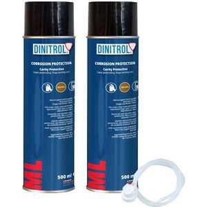 2 x DINITROL ML PENETRATOR ROEST PROOFING CAVITY WAX 500ml AEROSOL + EXTENSIE