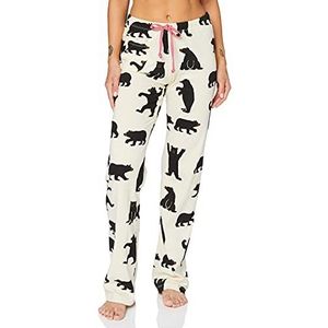 Hatley Damespyjamabroek, zwarte beren op natuur, pyjamabroek voor dames, zwarte beer op natuur, XL, Capri Pyjama voor dames, zwarte beer, natuurlijk