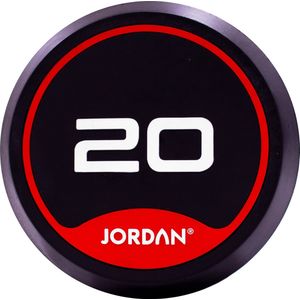 Jordan Fitness 20kg Rubber Dumbbells (Pair) - Red