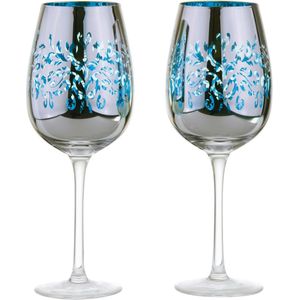 Artland set van 2 Filigraan wijnglazen blauw 50 CL - 23 cm
