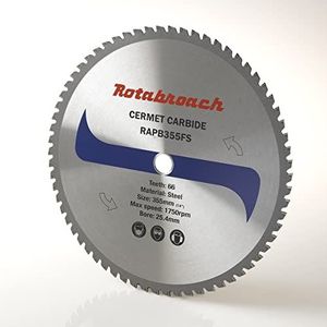 Rotabroach Hak zaagblad voor staal - RAPB355FS metaal snijden Cermet getipt mes voor cirkelzagen | 355mm duurzame snijder hoge maximale snelheid 1750 RPM