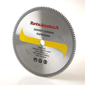 Rotabroach Hak zaagblad voor roestvrij staal - RAPB355SS metaal snijden Cermet getipt mes voor cirkelzagen | 355mm duurzame snijder hoge snelheid 1750 RPM