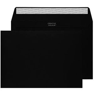 Blake Creative Colour C5 162 x 229 mm 120 gsm Peel & Seal Portemonnee Enveloppen (45314) Jet Black - Pack van 25